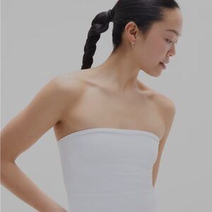Athleta Transcend White Strapless tube Top SZ Large NWT